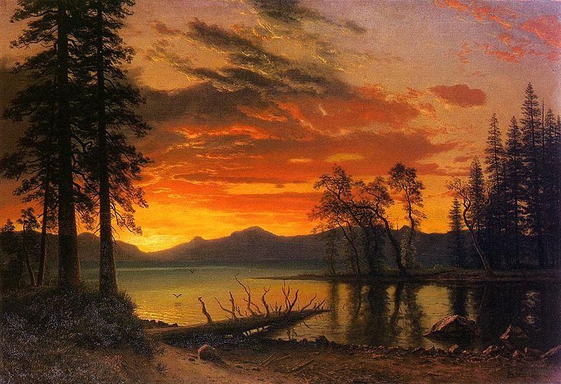 Albert Bierstadt Sunset over the River oil painting image